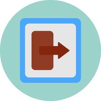 Log Out Flat Circle Icon vector