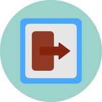 Log Out Flat Circle Icon vector