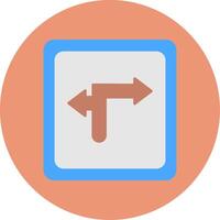 Turn Direction Flat Circle Icon vector