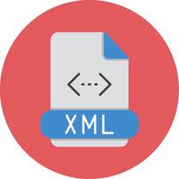 Xml Flat Circle Icon vector