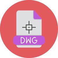 Dwg Flat Circle Icon vector