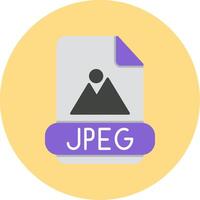 Jpeg Flat Circle Icon vector