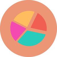 Pie Chart Flat Circle Icon vector