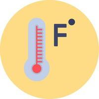 Fahrenheit Degrees Flat Circle Icon vector