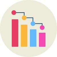 Bar Chart Flat Circle Icon vector