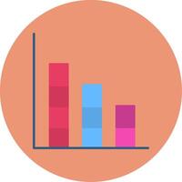 Bar Graph Flat Circle Icon vector