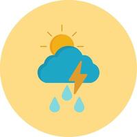 Storm Flat Circle Icon vector