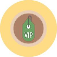 Vip Flat Circle Icon vector
