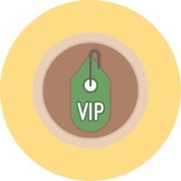 Vip Flat Circle Icon vector