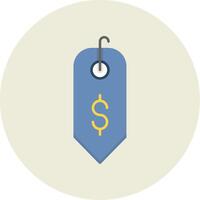 Dollar Sign Flat Circle Icon vector