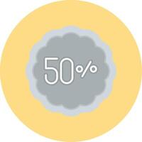50 Percent Flat Circle Icon vector