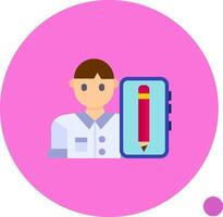 Blogger Long Circle Icon vector