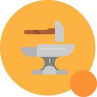 Hammer Long Circle Icon vector