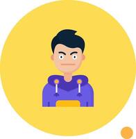 Embarrassed Long Circle Icon vector