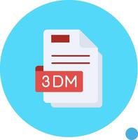 3dm largo circulo icono vector