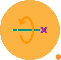 3d totate x axis Long Circle Icon vector