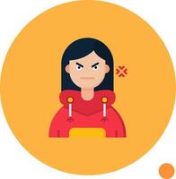 Angry Long Circle Icon vector