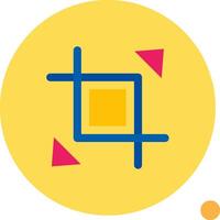 Expand crop resize Long Circle Icon vector