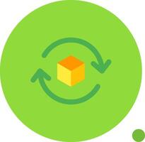 3d rotate 2 Long Circle Icon vector