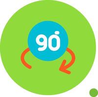 Rotate angle 90 Long Circle Icon vector