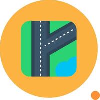 Road Long Circle Icon vector