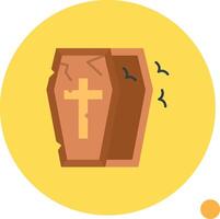 Coffin Long Circle Icon vector