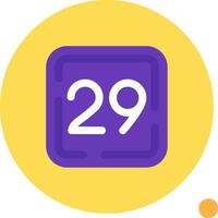 Twenty Nine Long Circle Icon vector