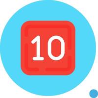 Ten Long Circle Icon vector