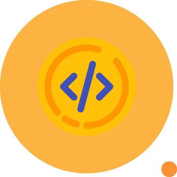 Code Long Circle Icon vector
