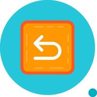 U turn Long Circle Icon vector