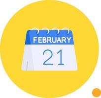 21st of February Long Circle Icon vector