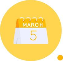 5th of March Long Circle Icon vector