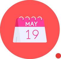 19th of May Long Circle Icon vector