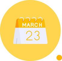 23rd of March Long Circle Icon vector