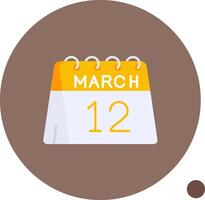 12th of March Long Circle Icon vector