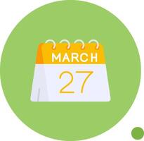 27th of March Long Circle Icon vector