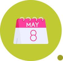 8th of May Long Circle Icon vector