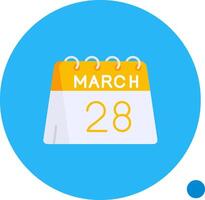 28th of March Long Circle Icon vector