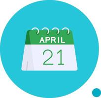 21st of April Long Circle Icon vector