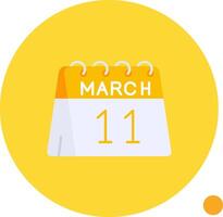 11th of March Long Circle Icon vector