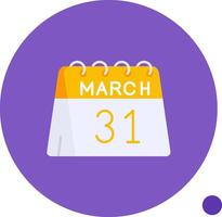 31st of March Long Circle Icon vector