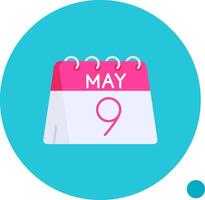 9th of May Long Circle Icon vector