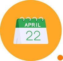 22nd of April Long Circle Icon vector