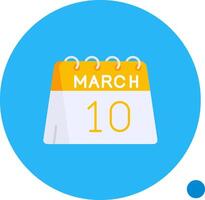 10th of March Long Circle Icon vector