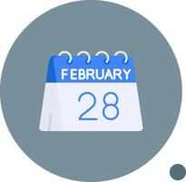 28th of February Long Circle Icon vector