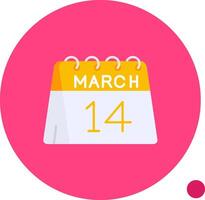 14th of March Long Circle Icon vector
