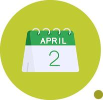 2nd of April Long Circle Icon vector