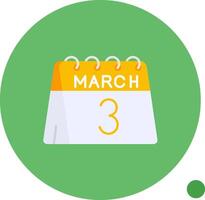 3rd of March Long Circle Icon vector