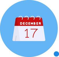 17 de diciembre largo circulo icono vector