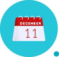 11th of December Long Circle Icon vector